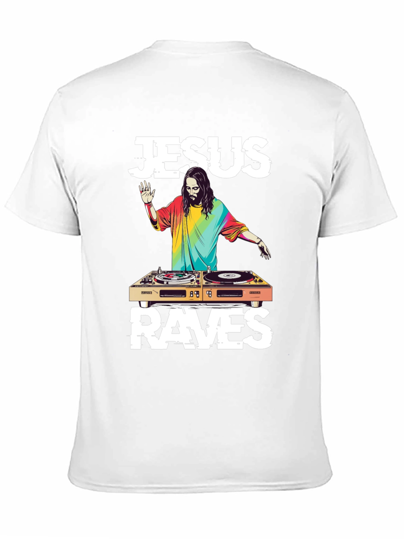 Jesus Raves DJ T-Shirt - Unique Graphic Tee