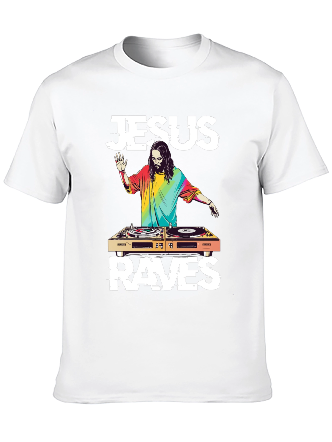 Jesus Raves DJ T-Shirt - Unique Graphic Tee