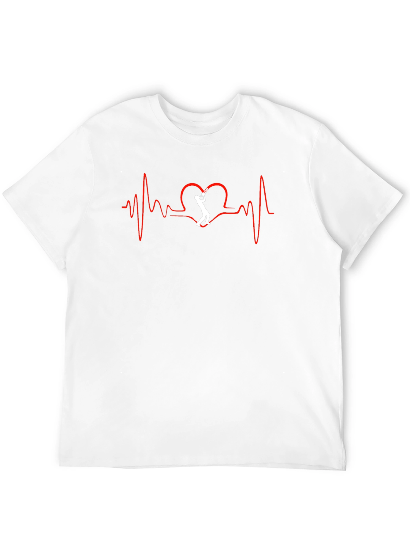 Saxophone Heartbeat Graphic Tee - Music Lover T-Shirt