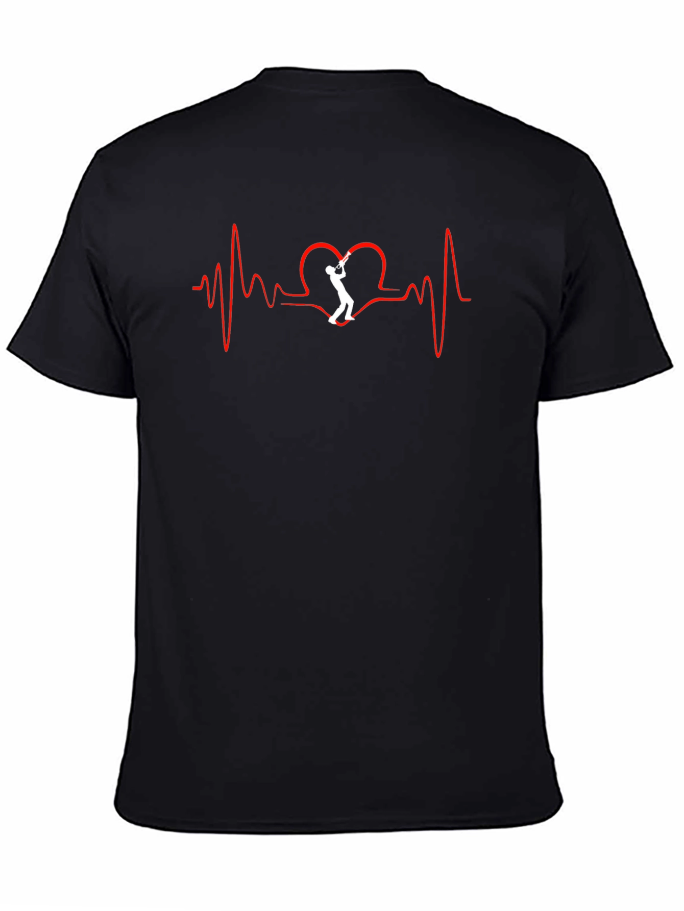 Saxophone Heartbeat Graphic Tee - Music Lover T-Shirt