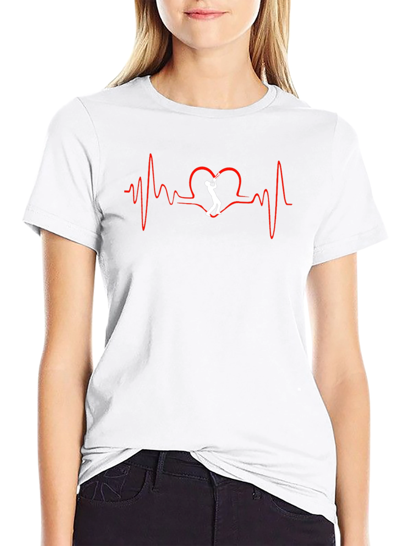 Saxophone Heartbeat Graphic Tee - Music Lover T-Shirt
