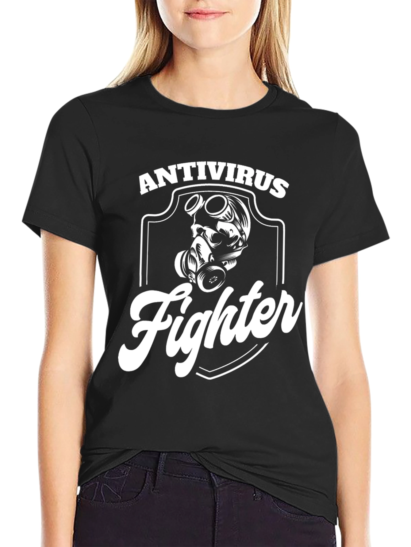 Antivirus Fighter Graphic Tee - Black