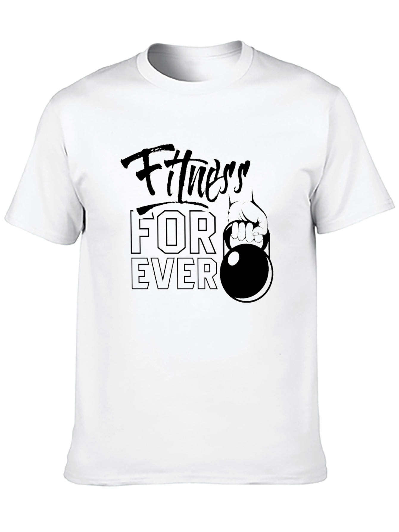 Fitness Forever Black Graphic T-Shirt