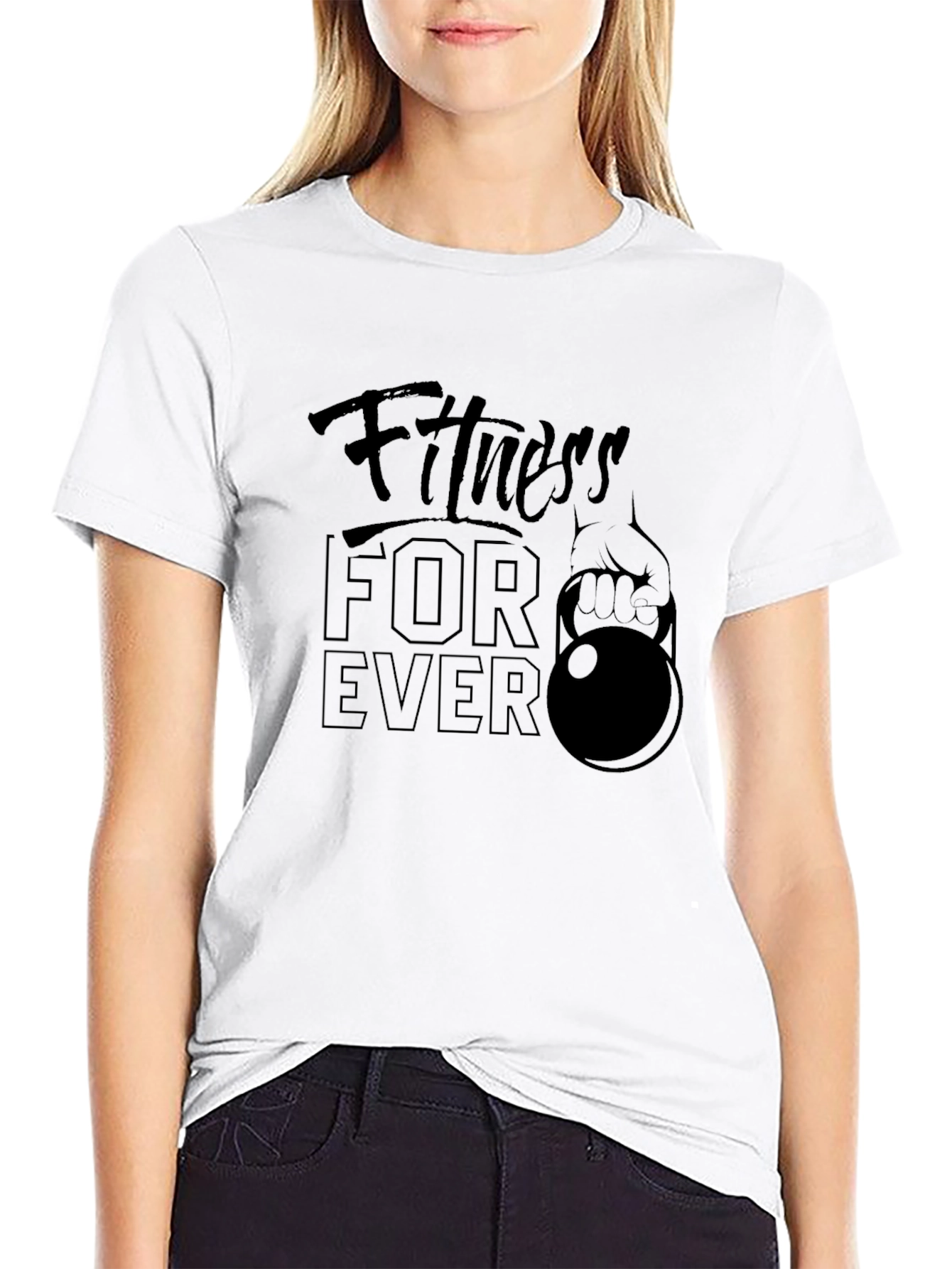 Fitness Forever Black Graphic T-Shirt