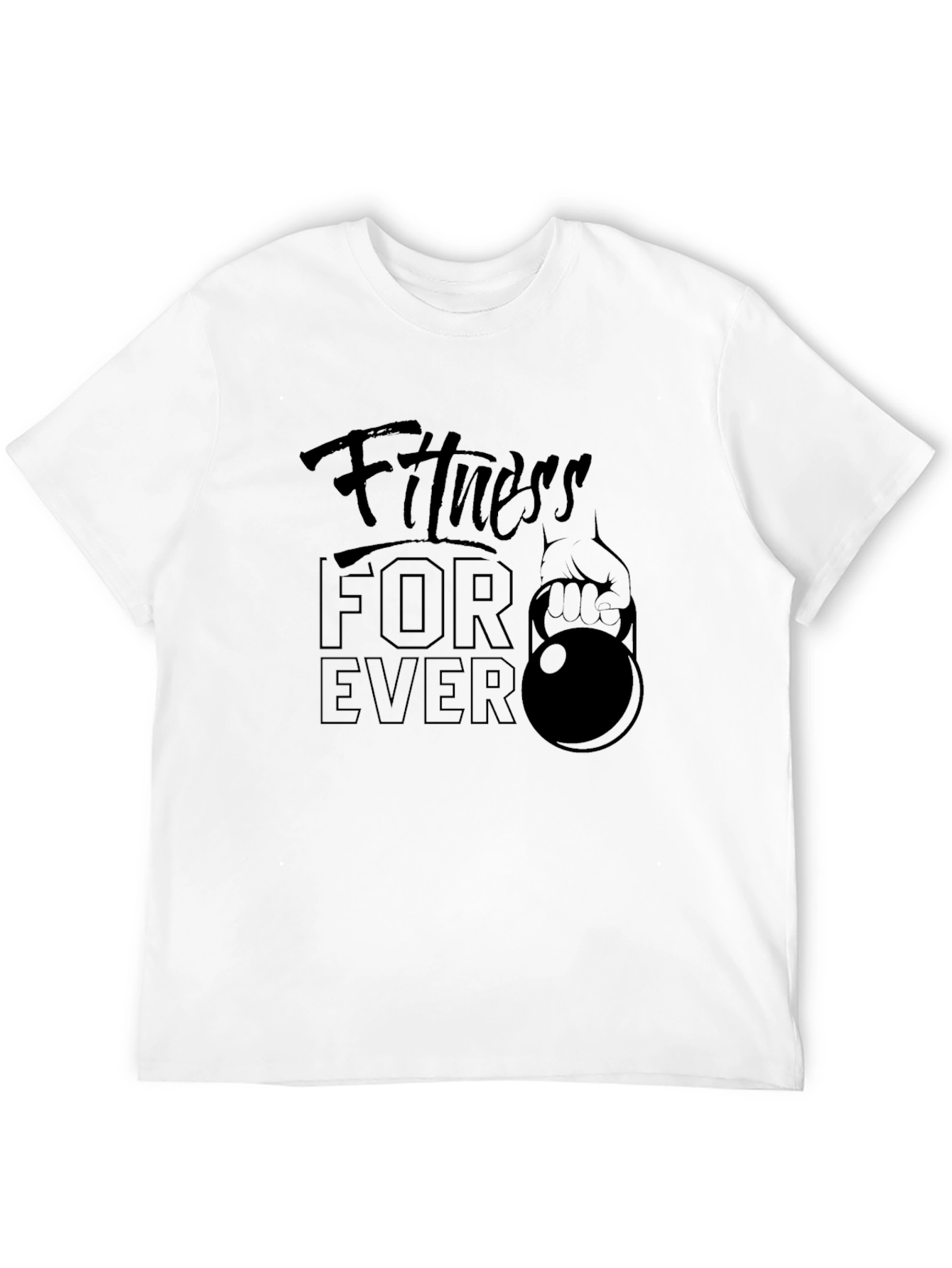 Fitness Forever Black Graphic T-Shirt