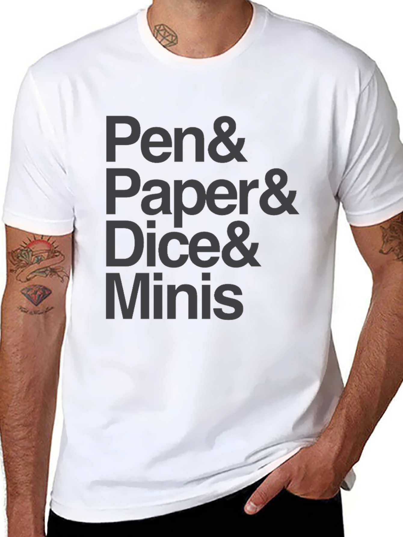 Pen Paper Dice Minis Black T-Shirt