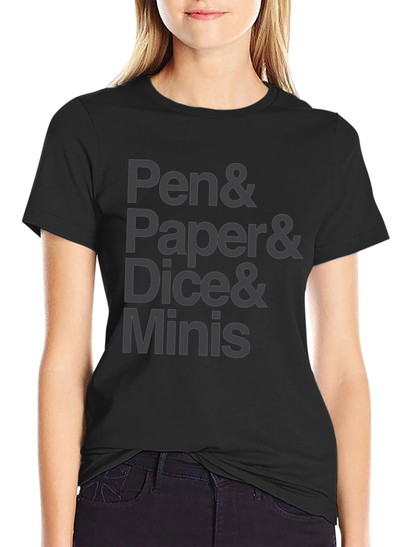 Pen Paper Dice Minis Black T-Shirt