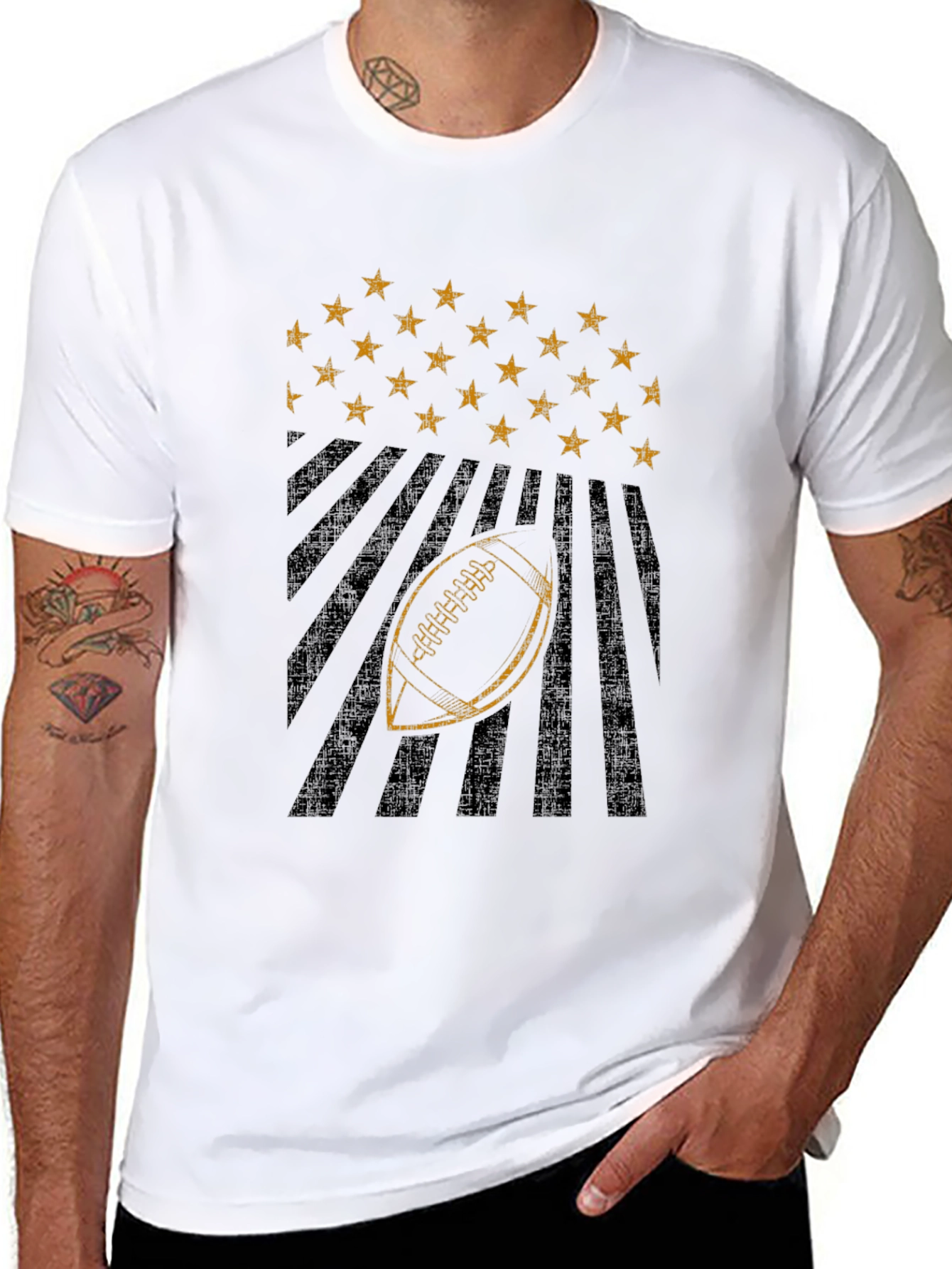 Football Stars & Stripes Graphic Tee