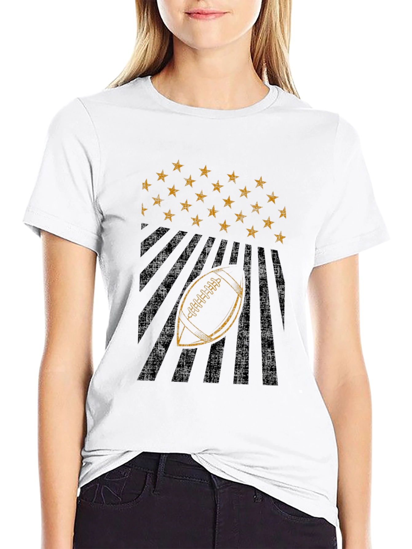Football Stars & Stripes Graphic Tee