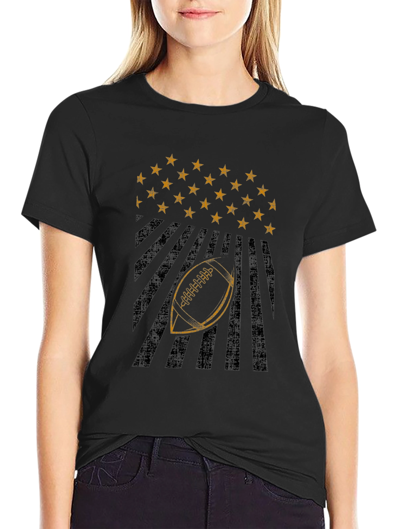 Football Stars & Stripes Graphic Tee