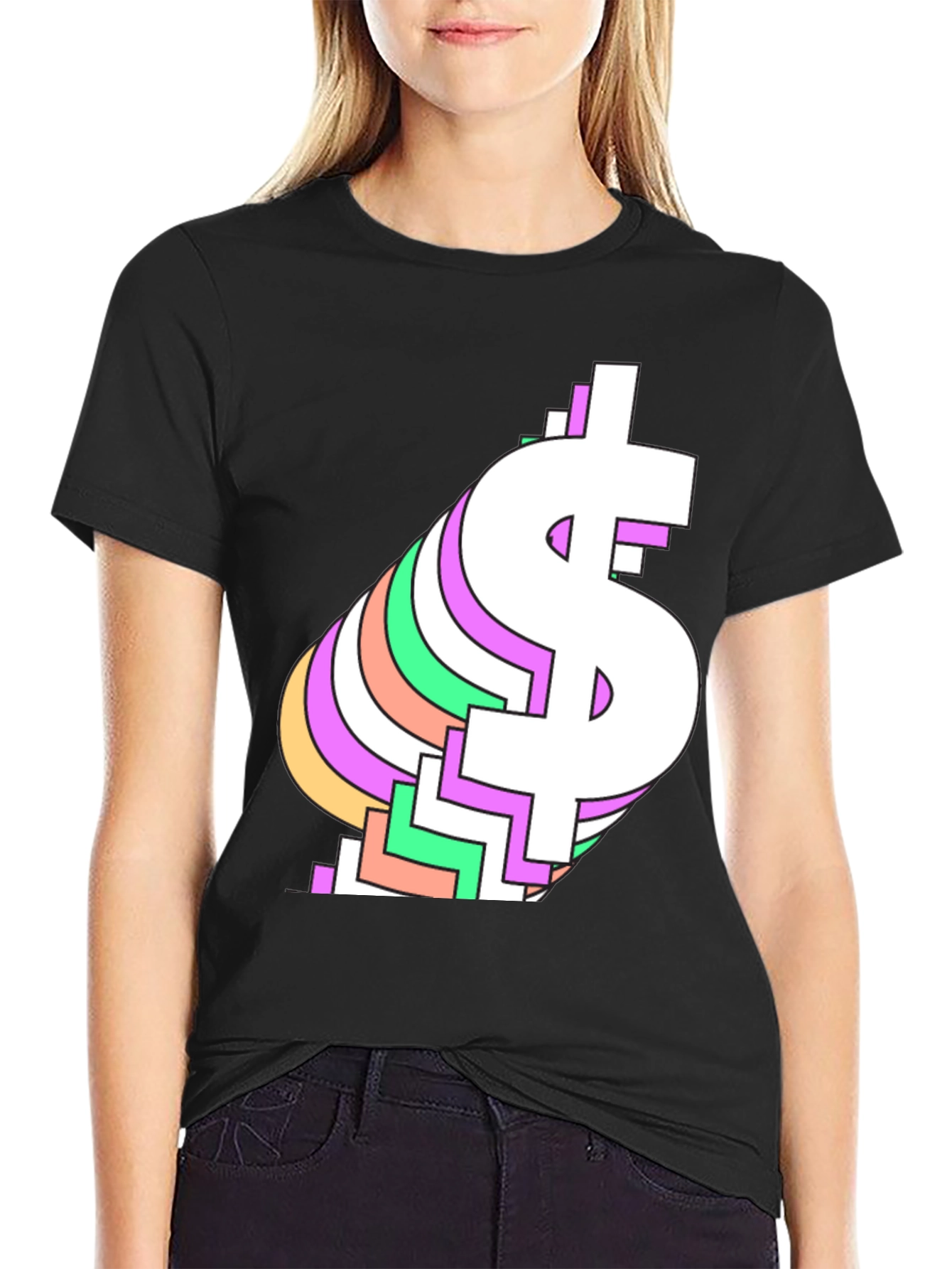 Retro Dollar Sign Graphic Tee