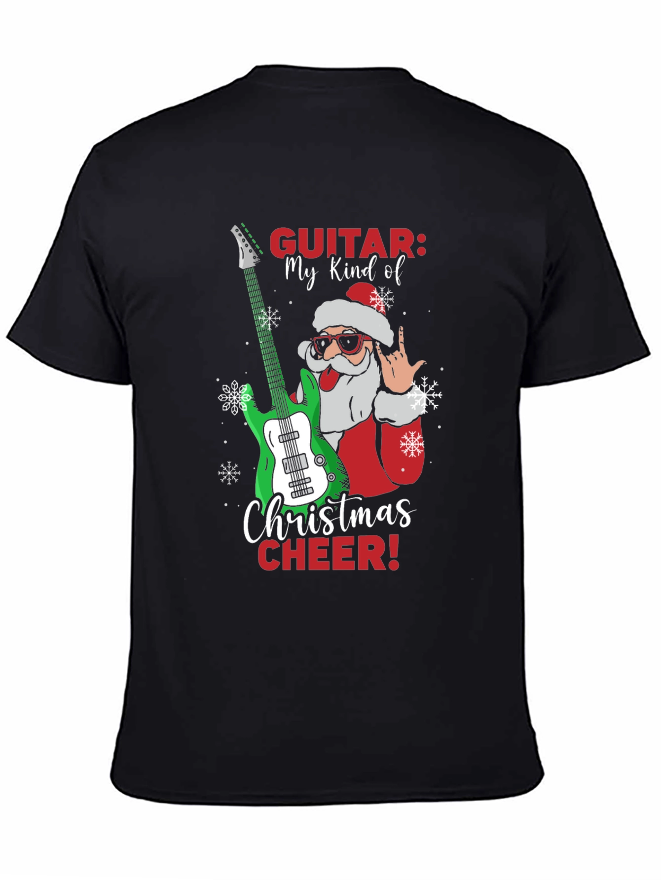 Christmas Guitar Santa T-Shirt