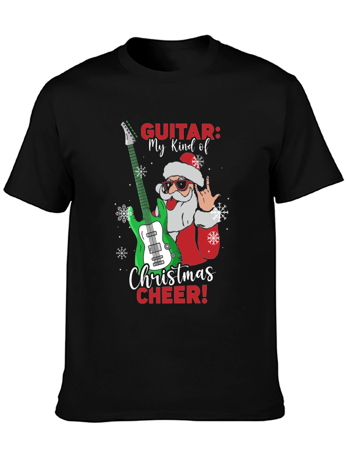 Christmas Guitar Santa T-Shirt