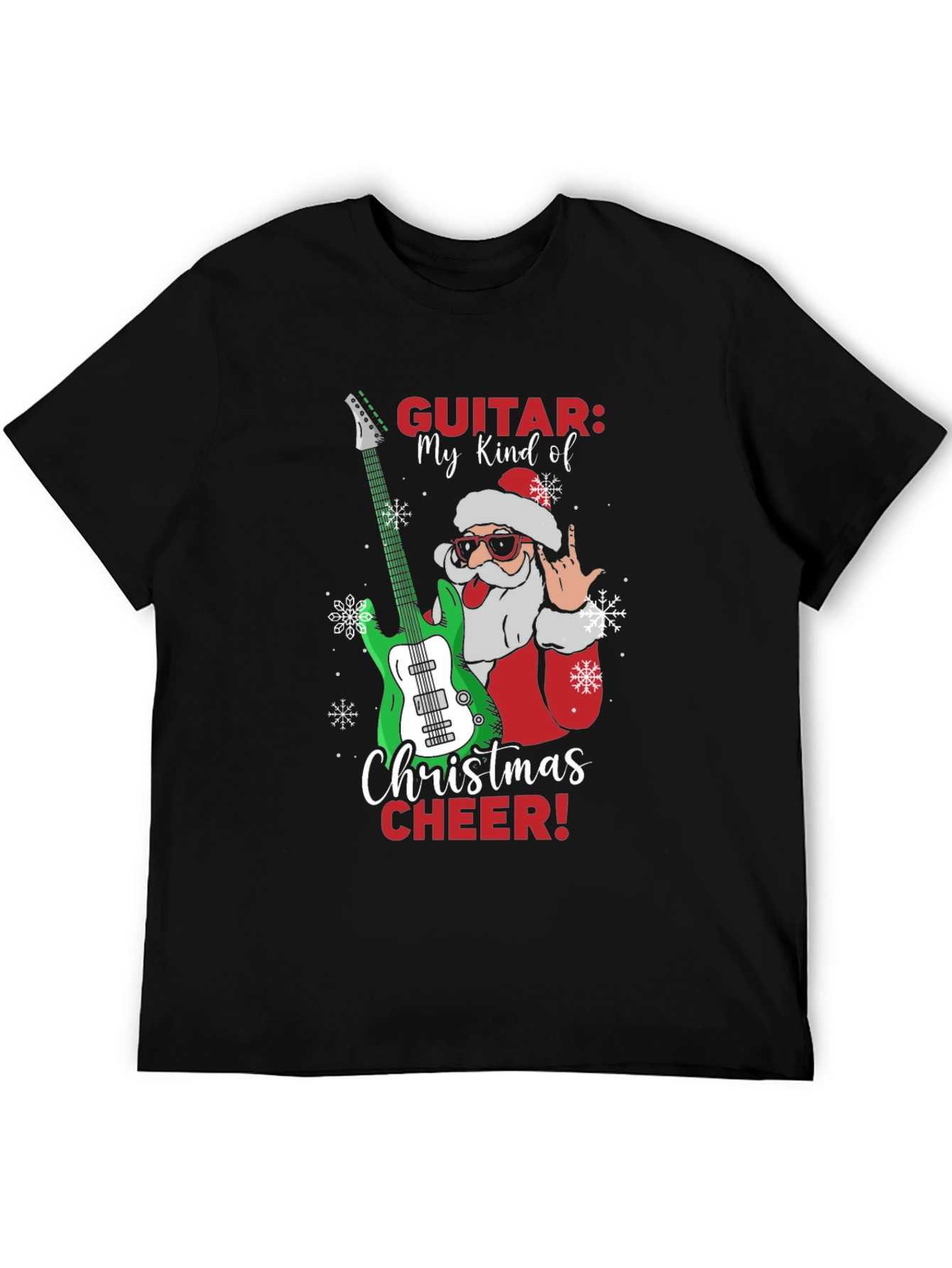 Christmas Guitar Santa T-Shirt