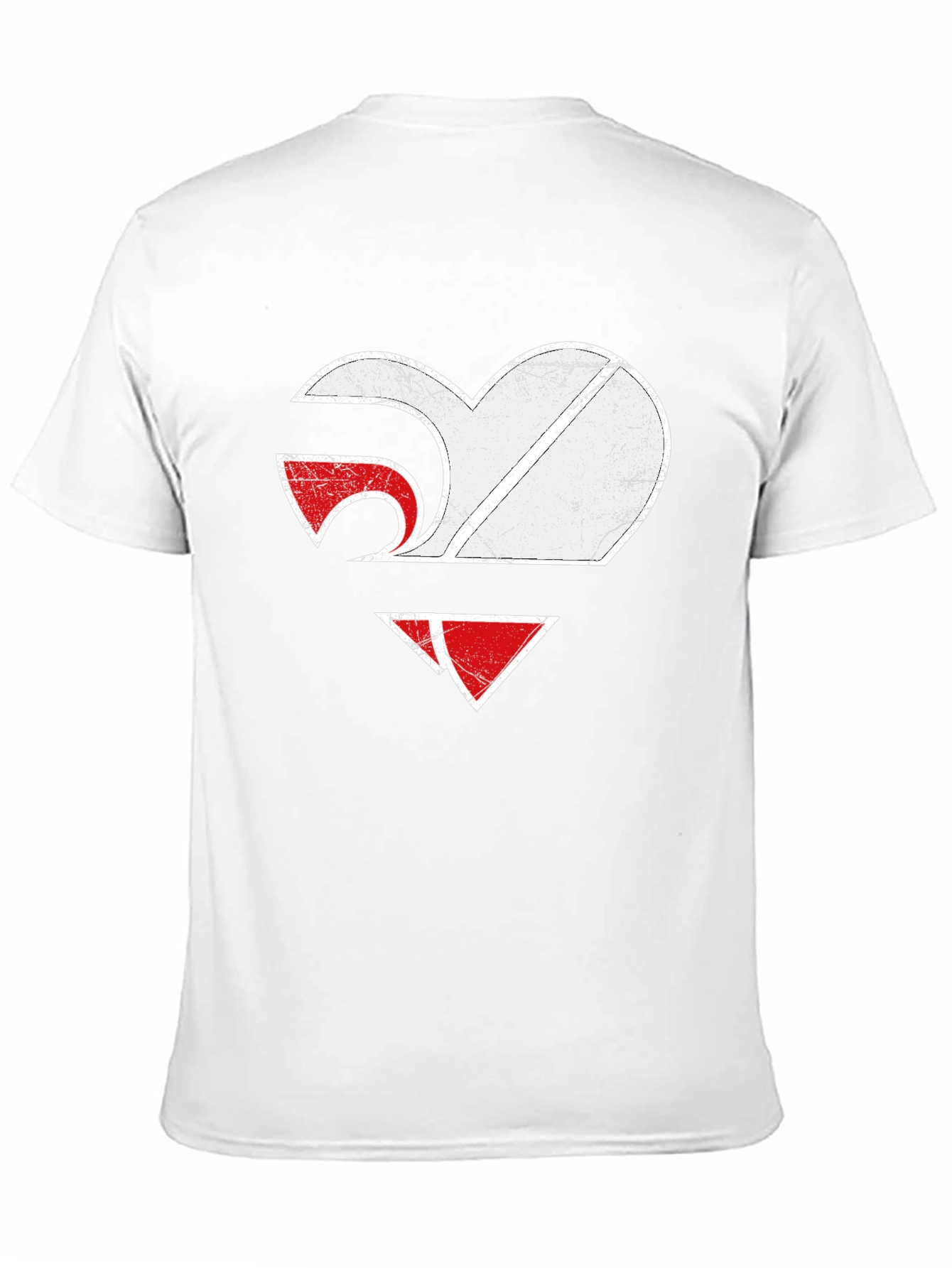 Heart Graphic Tee - Distressed Style - Black