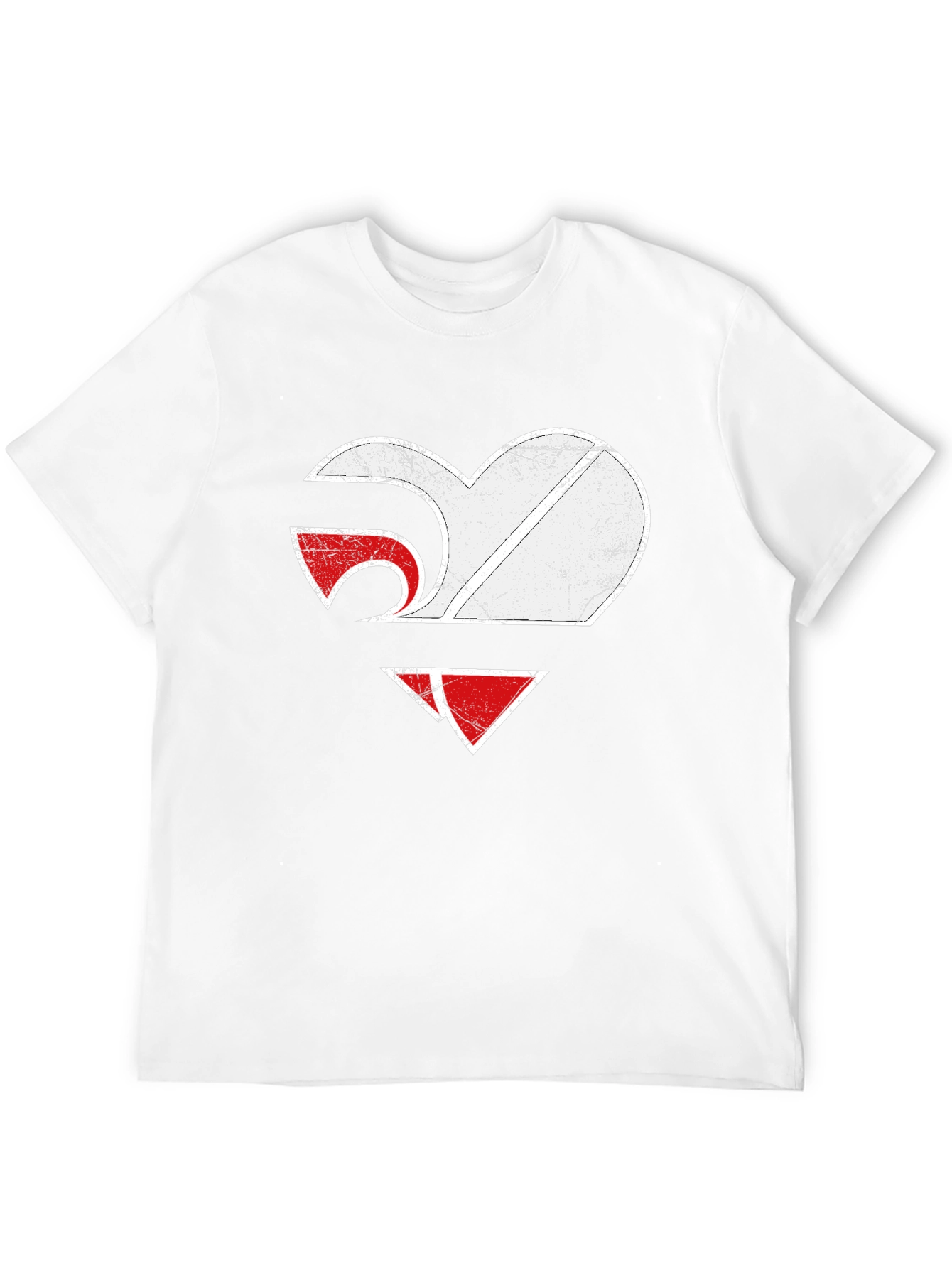 Heart Graphic Tee - Distressed Style - Black