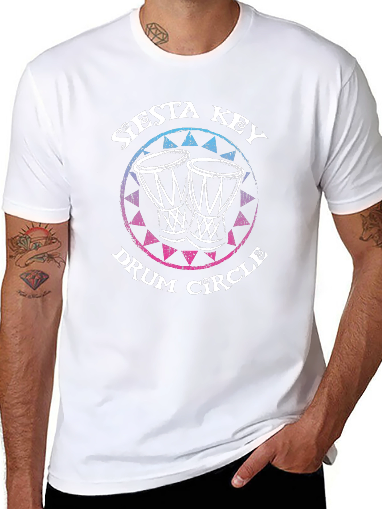 Siesta Key Drum Circle T-Shirt - Black