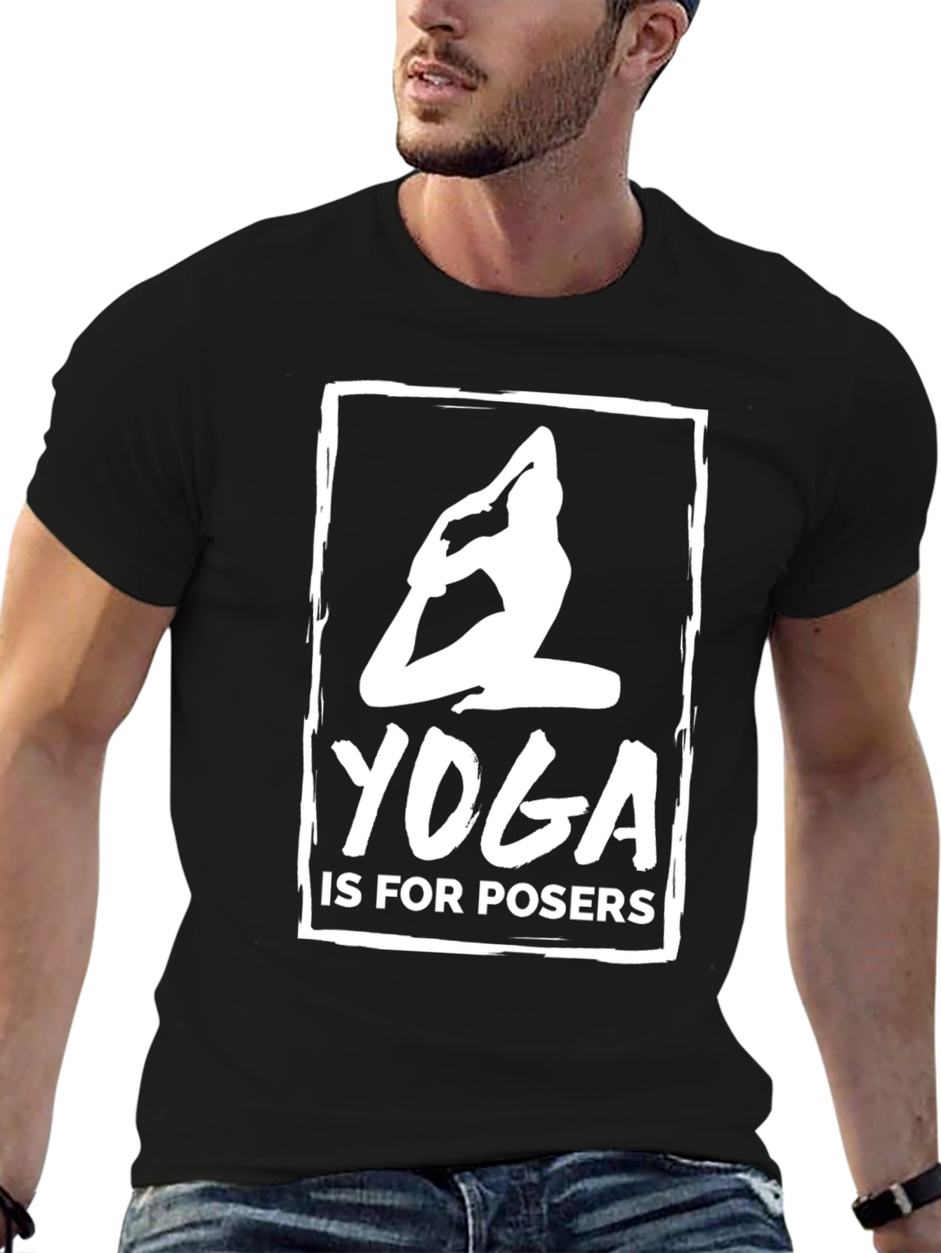 Yoga is for Posers Black Graphic T-Shirt