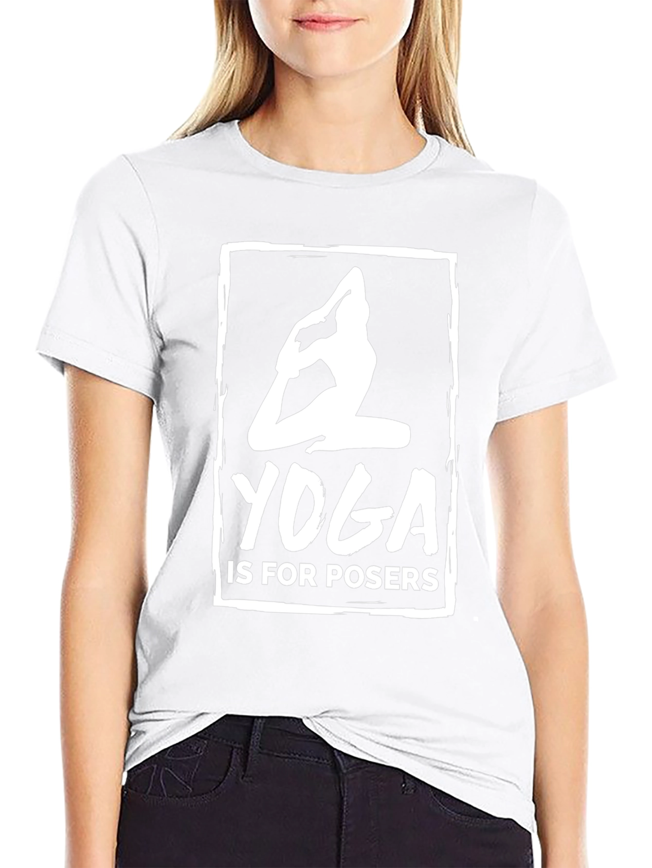 Yoga is for Posers Black Graphic T-Shirt