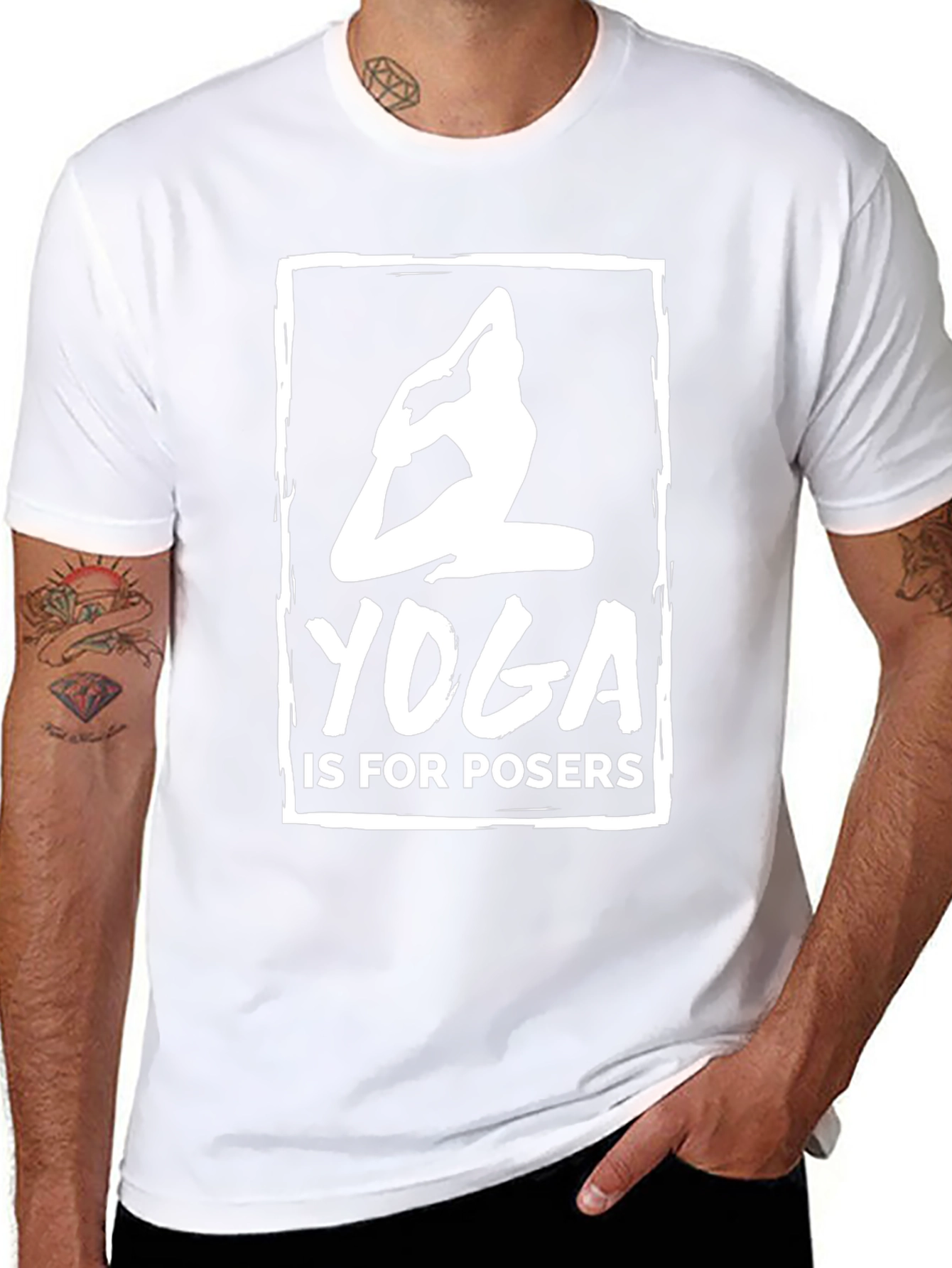 Yoga is for Posers Black Graphic T-Shirt