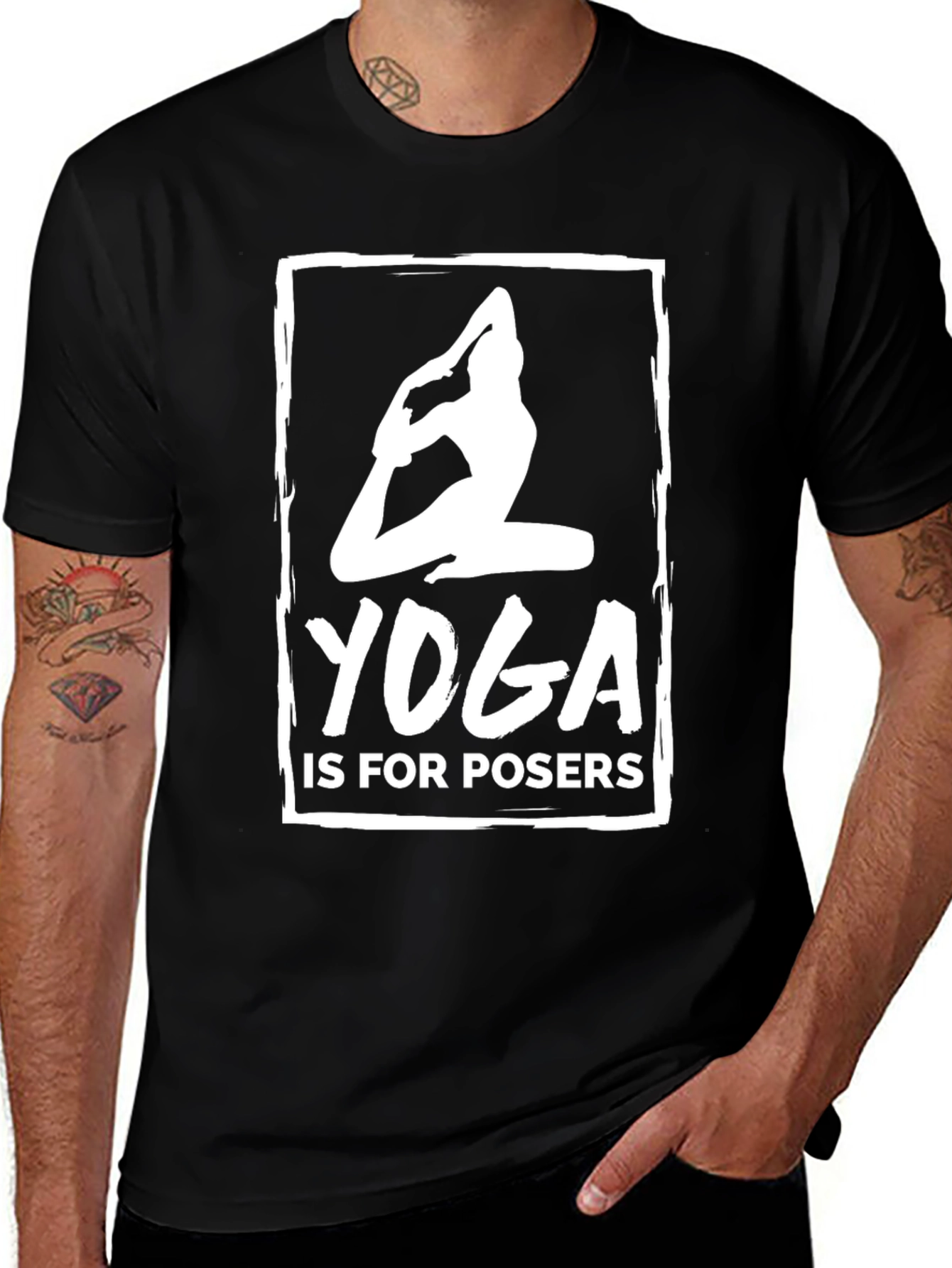 Yoga is for Posers Black Graphic T-Shirt