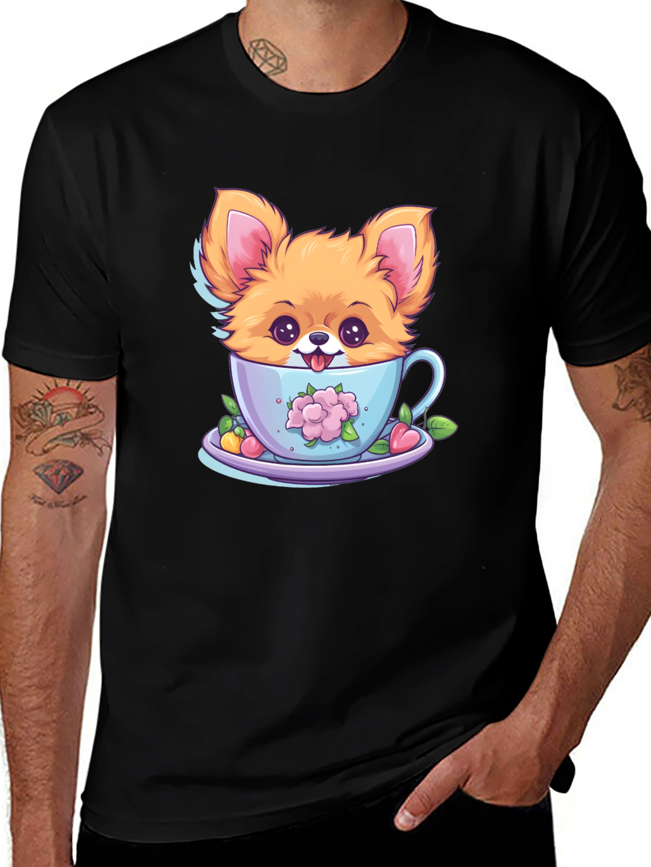Cute Puppy in Teacup Graphic Tee