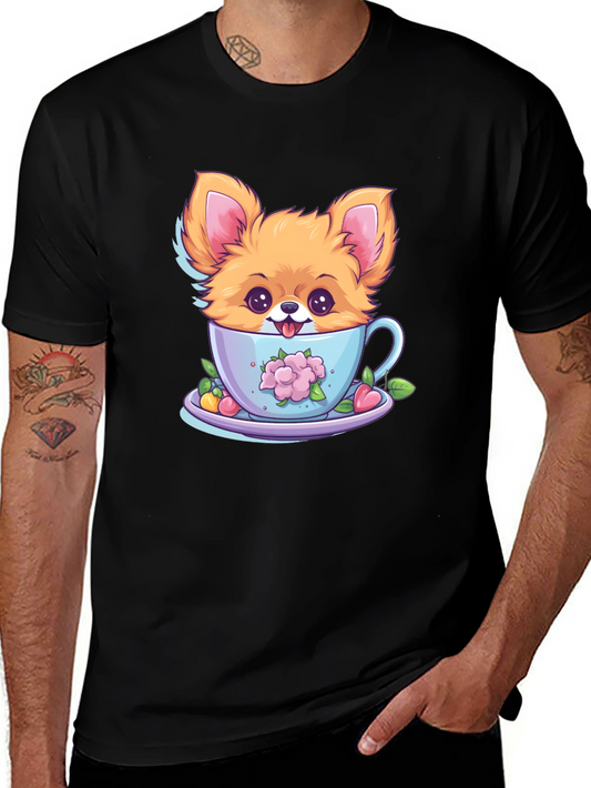Cute Puppy in Teacup Graphic Tee