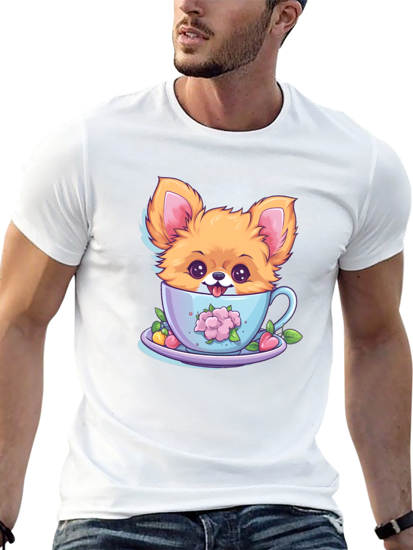 Cute Puppy in Teacup Graphic Tee