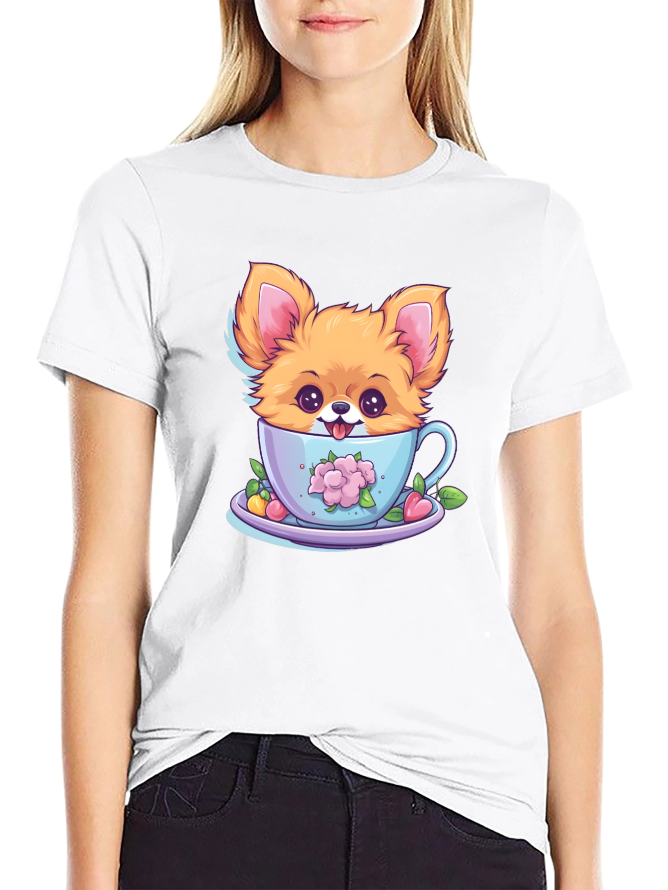 Cute Puppy in Teacup Graphic Tee