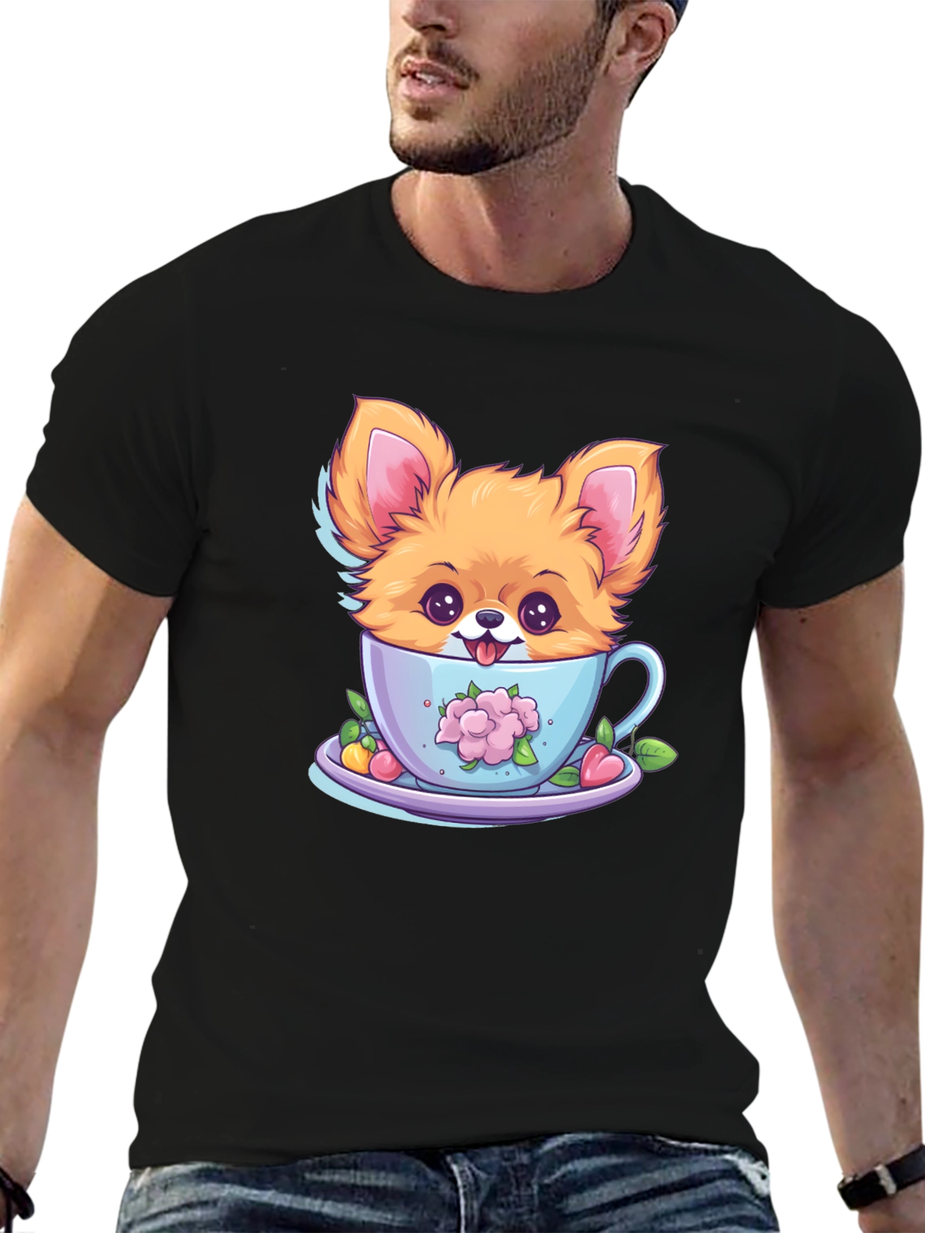 Cute Puppy in Teacup Graphic Tee