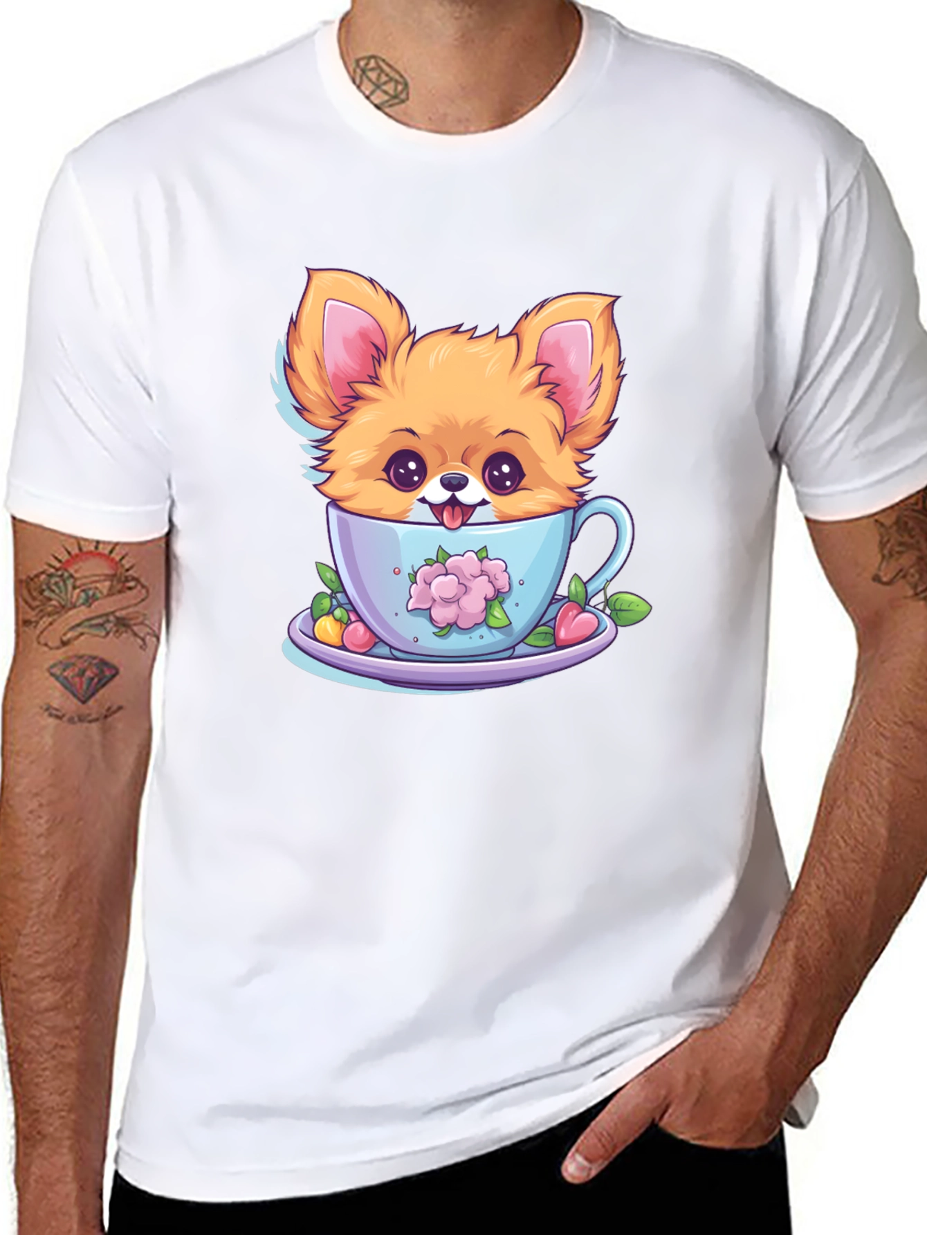 Cute Puppy in Teacup Graphic Tee