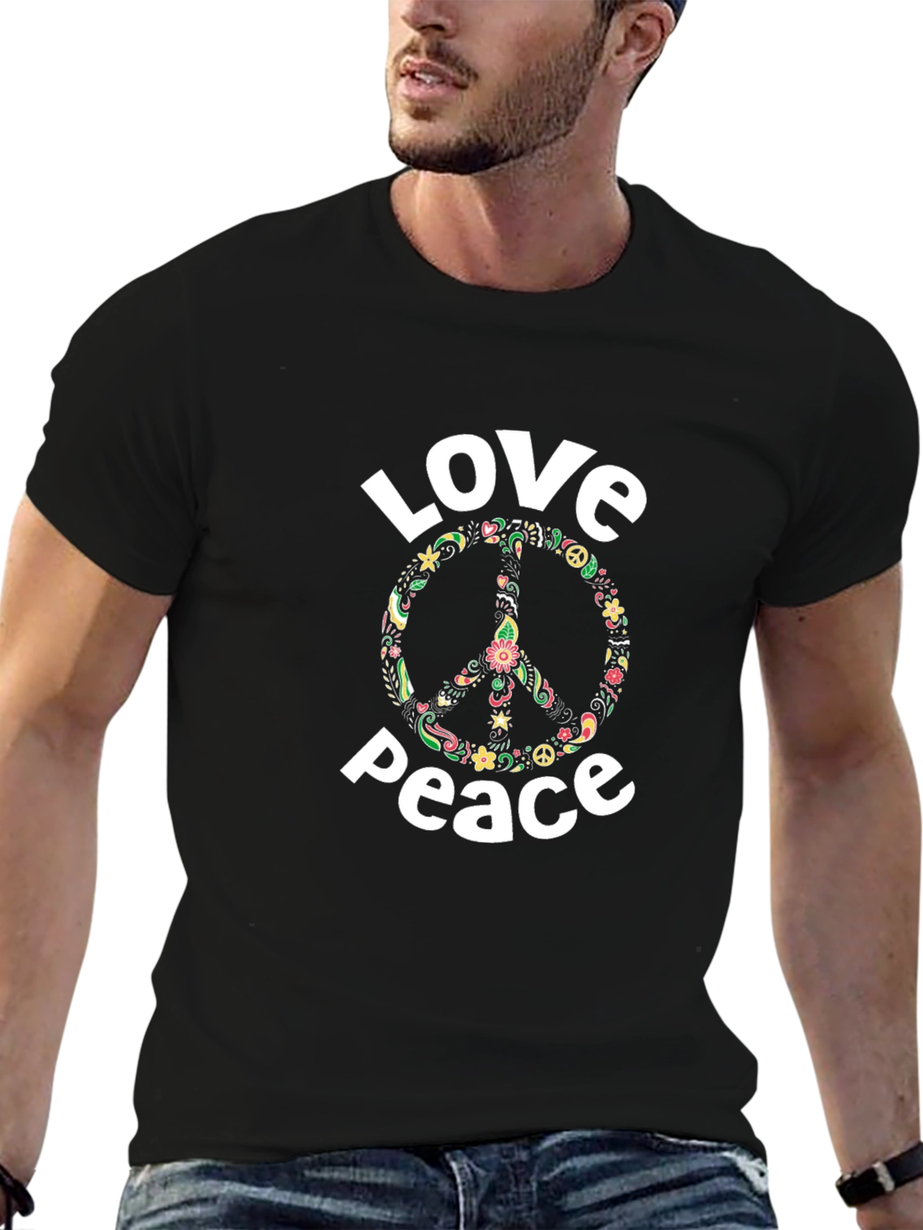Love Peace T-Shirt - Floral Peace Sign Tee