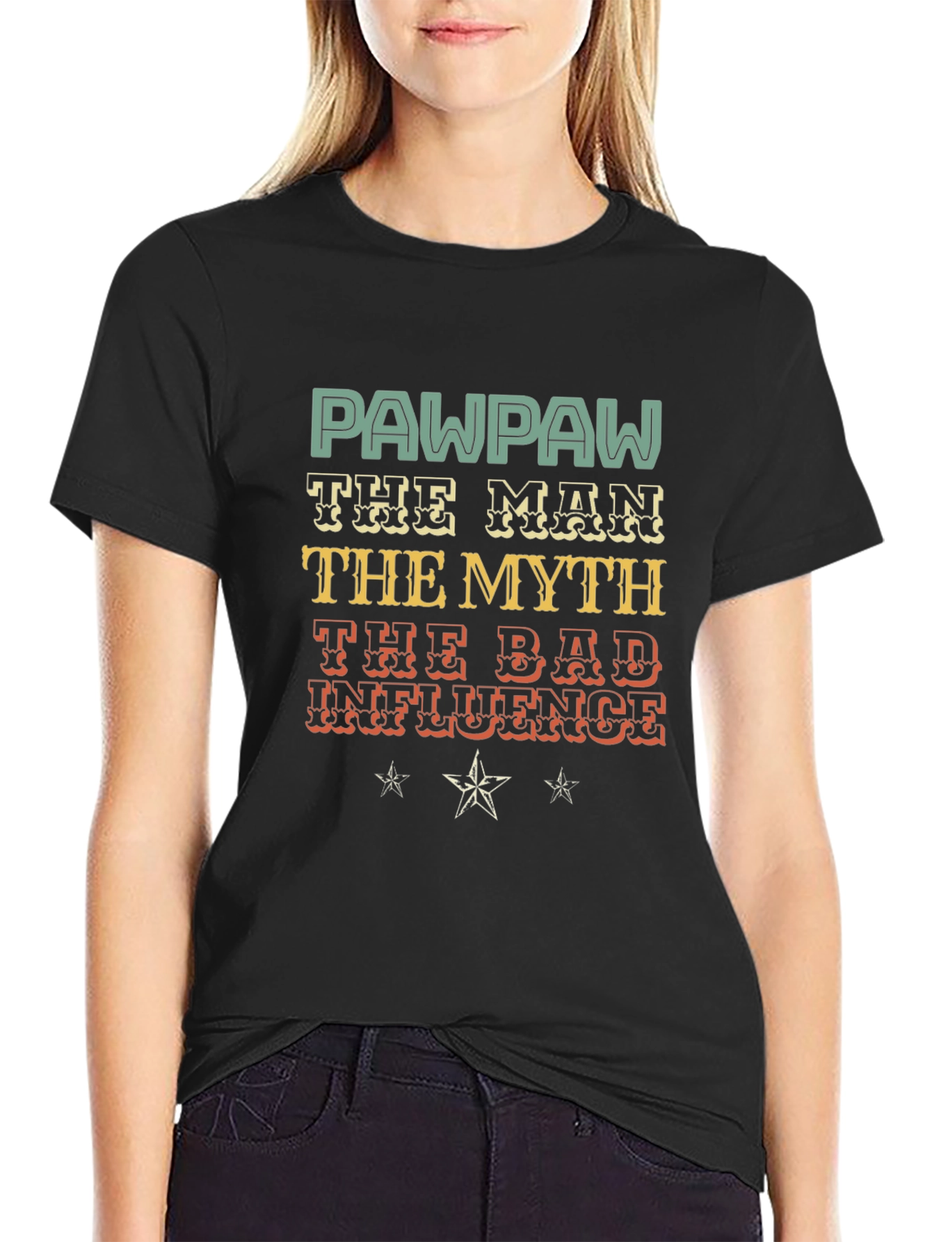 Pawpaw Man Myth Bad Influence Graphic T-Shirt