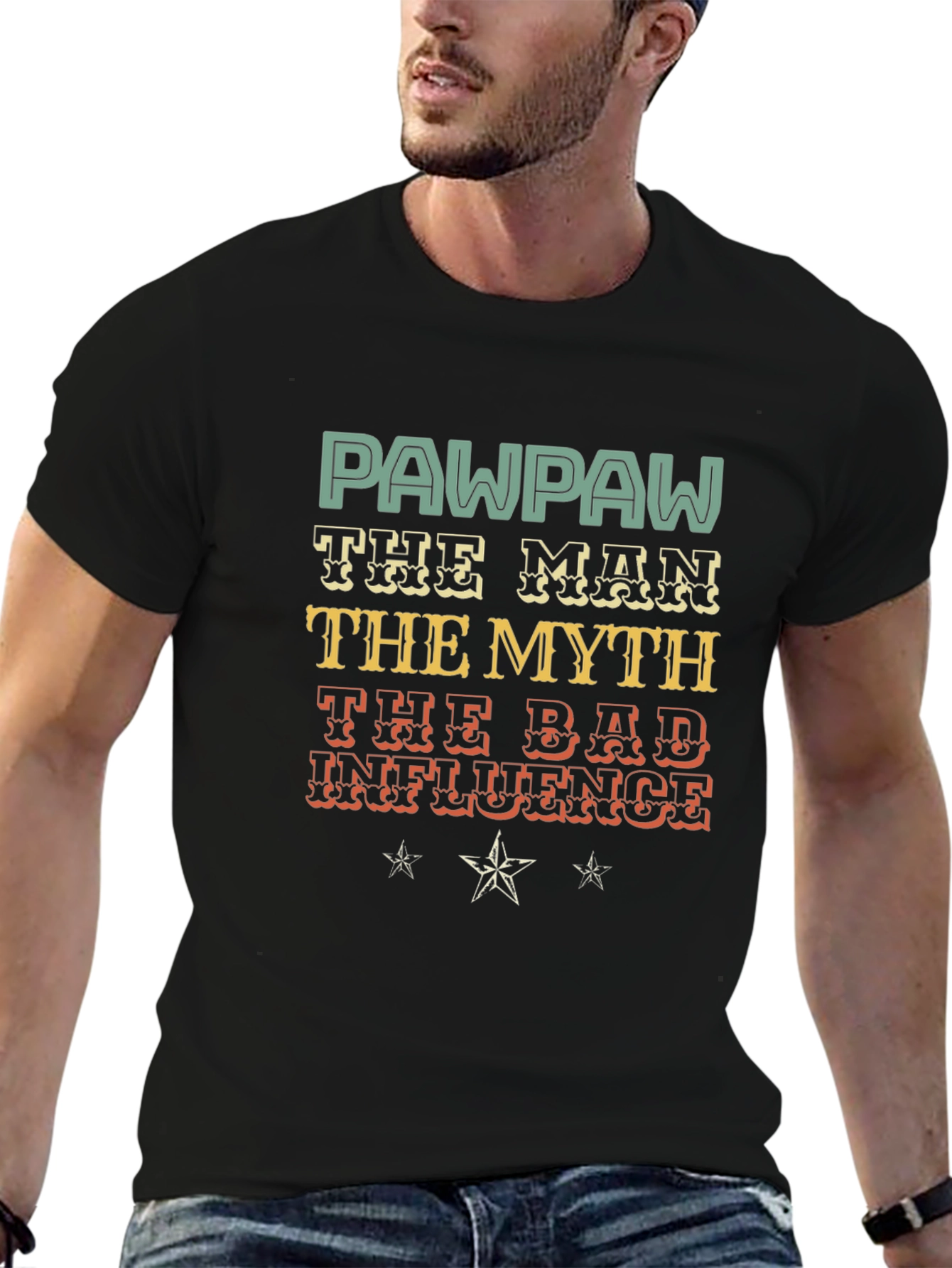 Pawpaw Man Myth Bad Influence Graphic T-Shirt