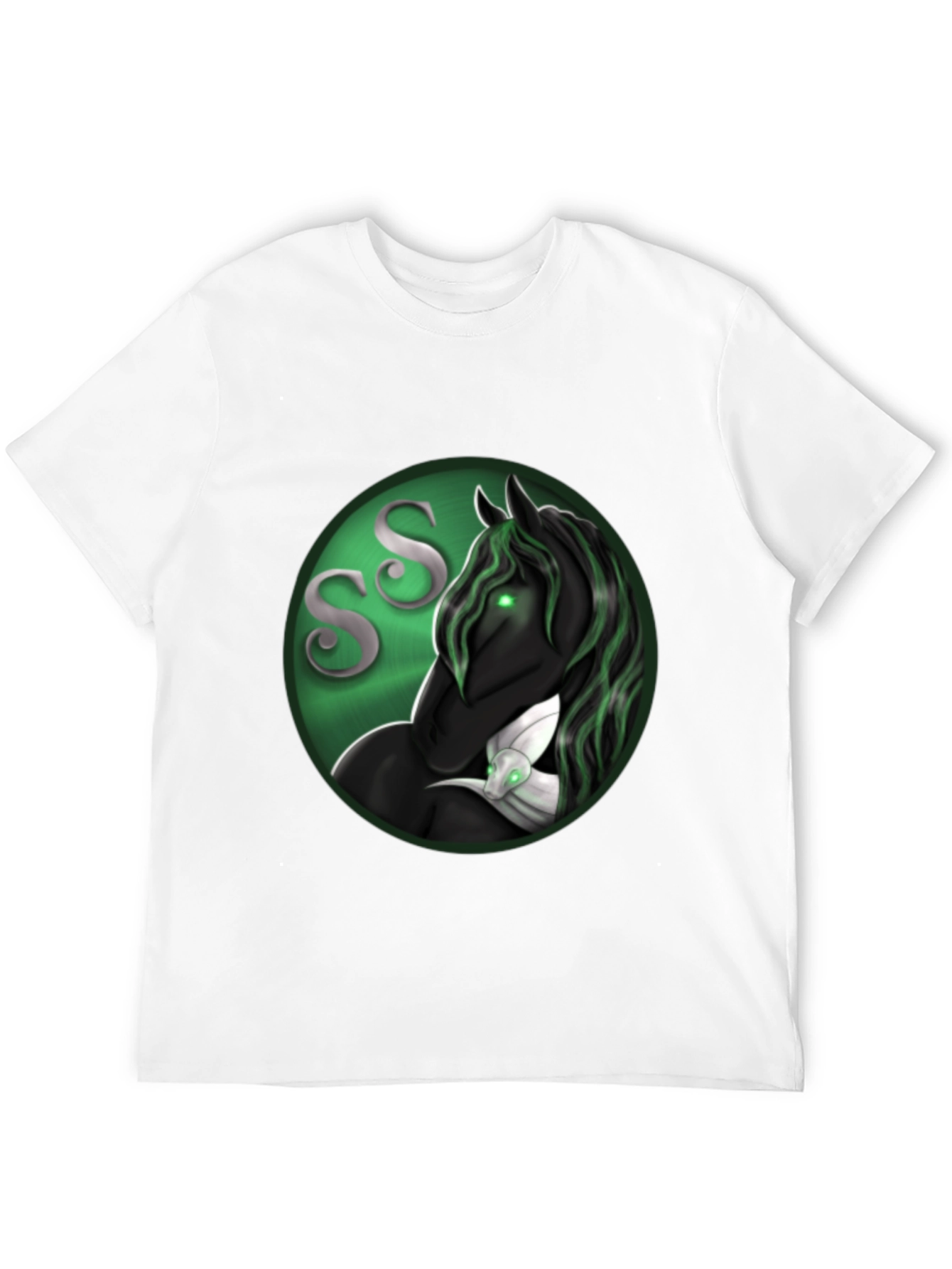 Mystic Horse Graphic Tee - Black Cotton Shirt