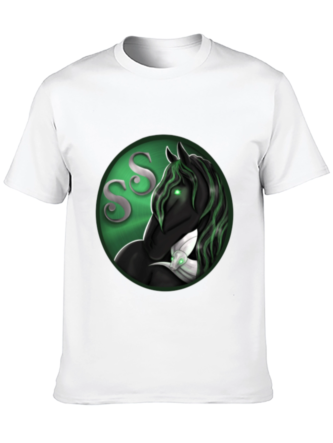 Mystic Horse Graphic Tee - Black Cotton Shirt