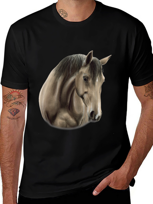 Horse Portrait Graphic Tee - Black Unisex T-Shirt