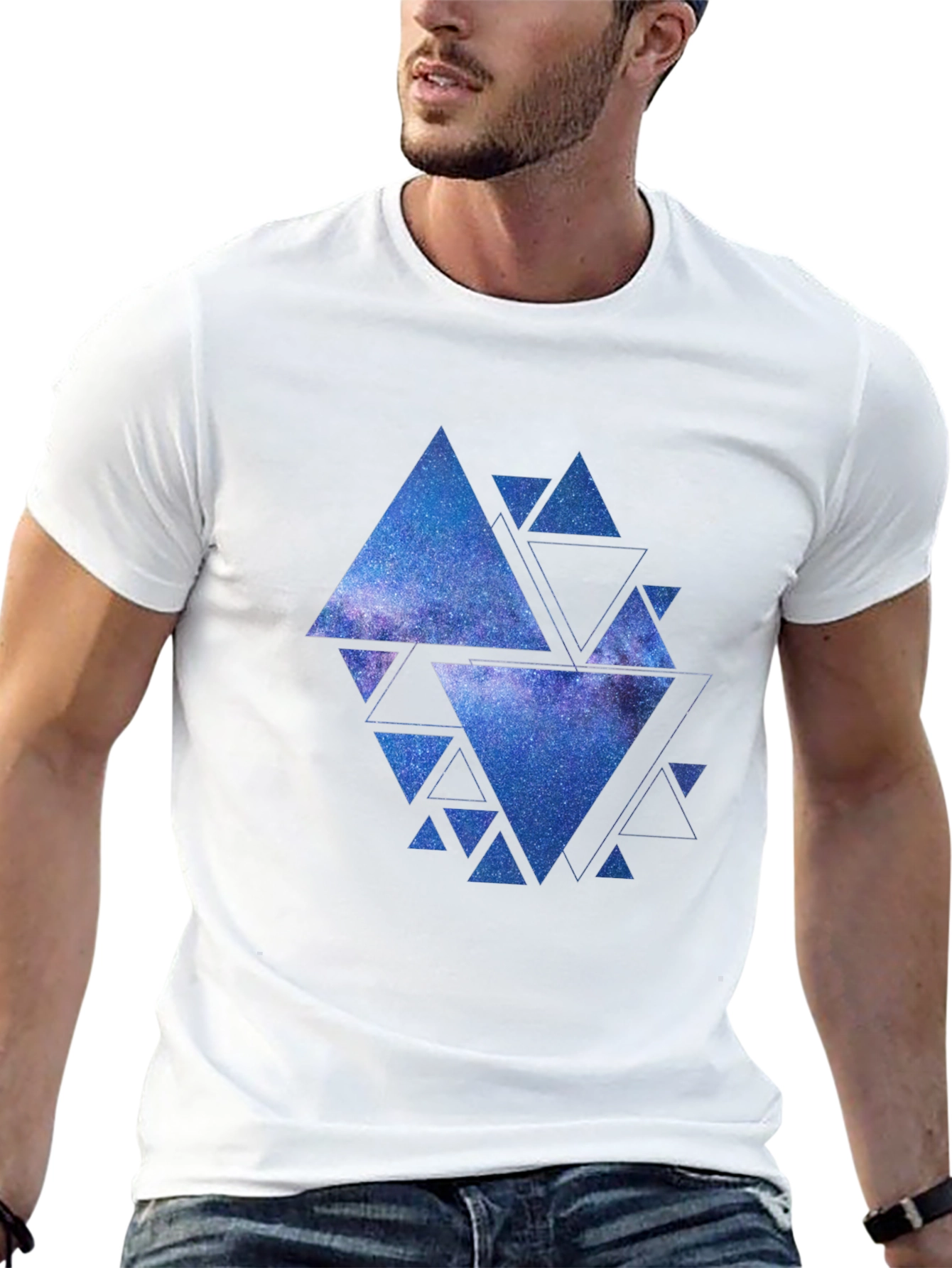 Galaxy Triangles Graphic Tee - Black