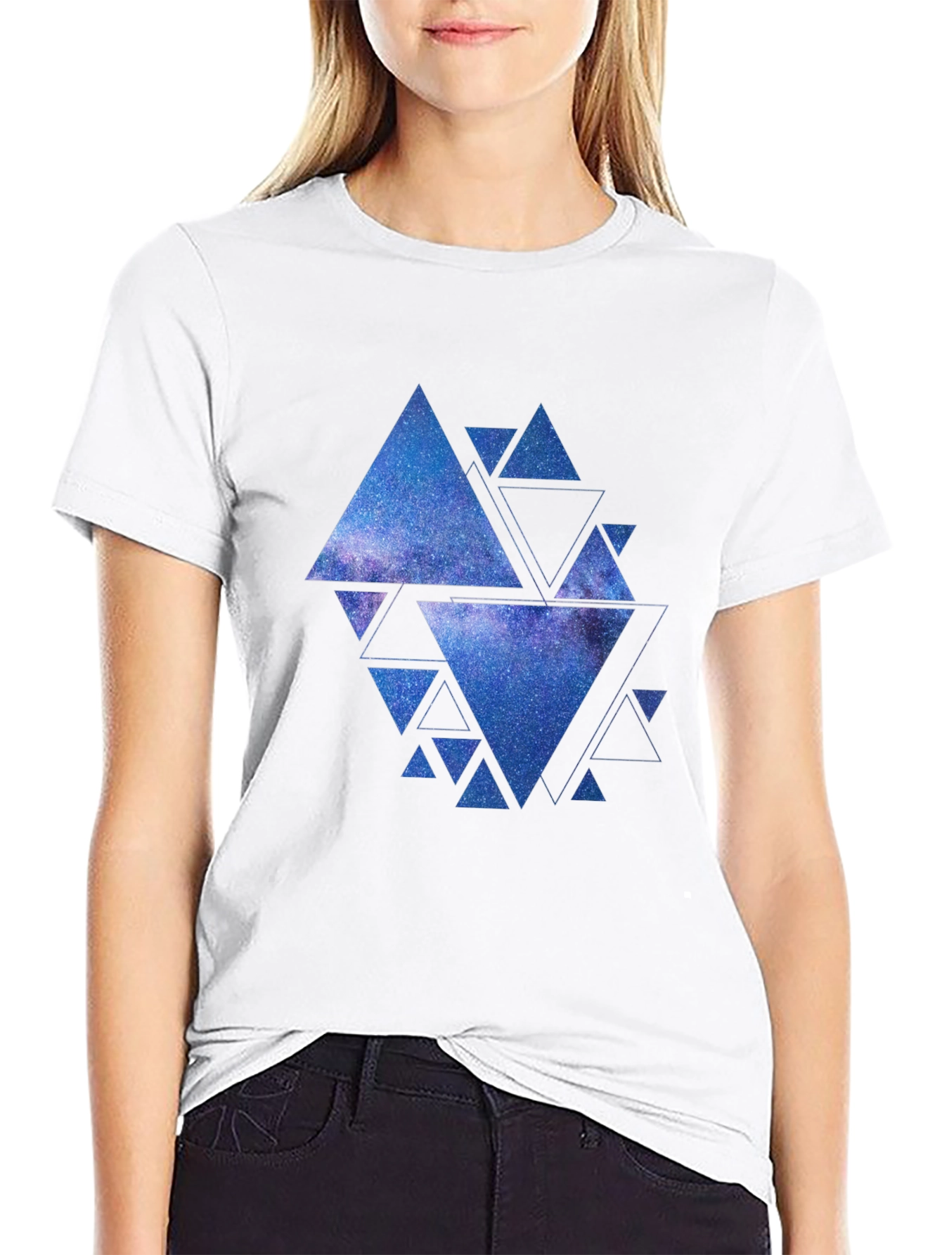 Galaxy Triangles Graphic Tee - Black