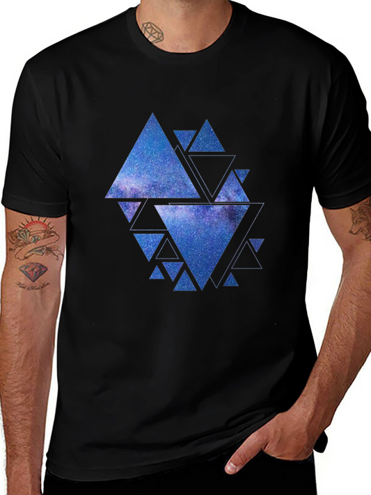 Galaxy Triangles Graphic Tee - Black