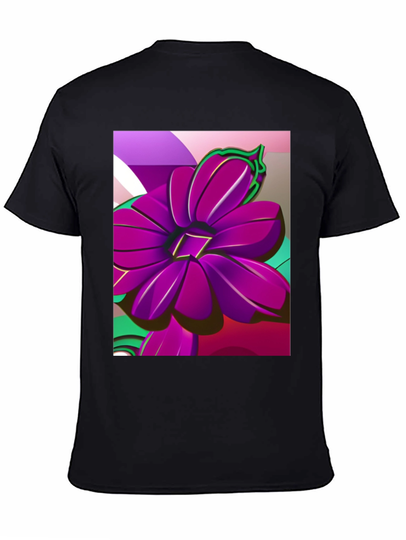 Bold Floral Graphic Tee - Modern Artistic Design