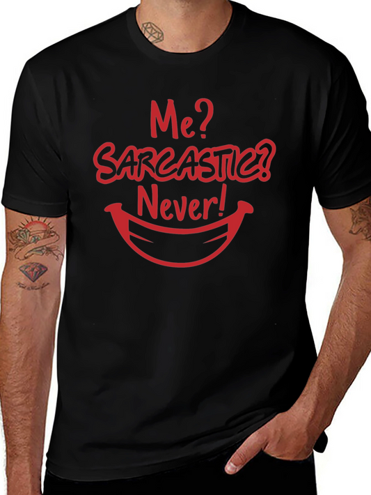 Sarcastic Humor Graphic Tee - Black Cotton Blend