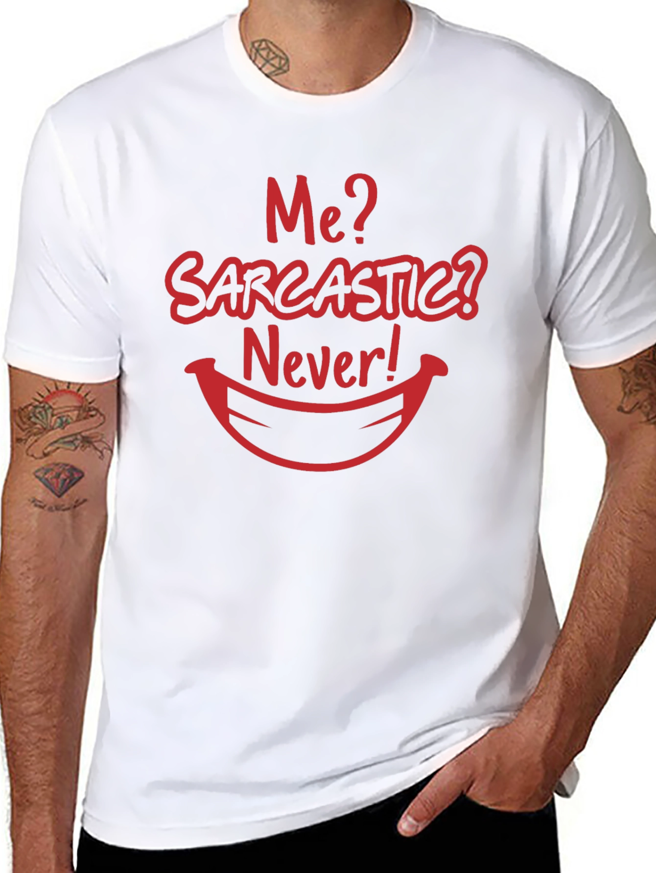 Sarcastic Humor Graphic Tee - Black Cotton Blend