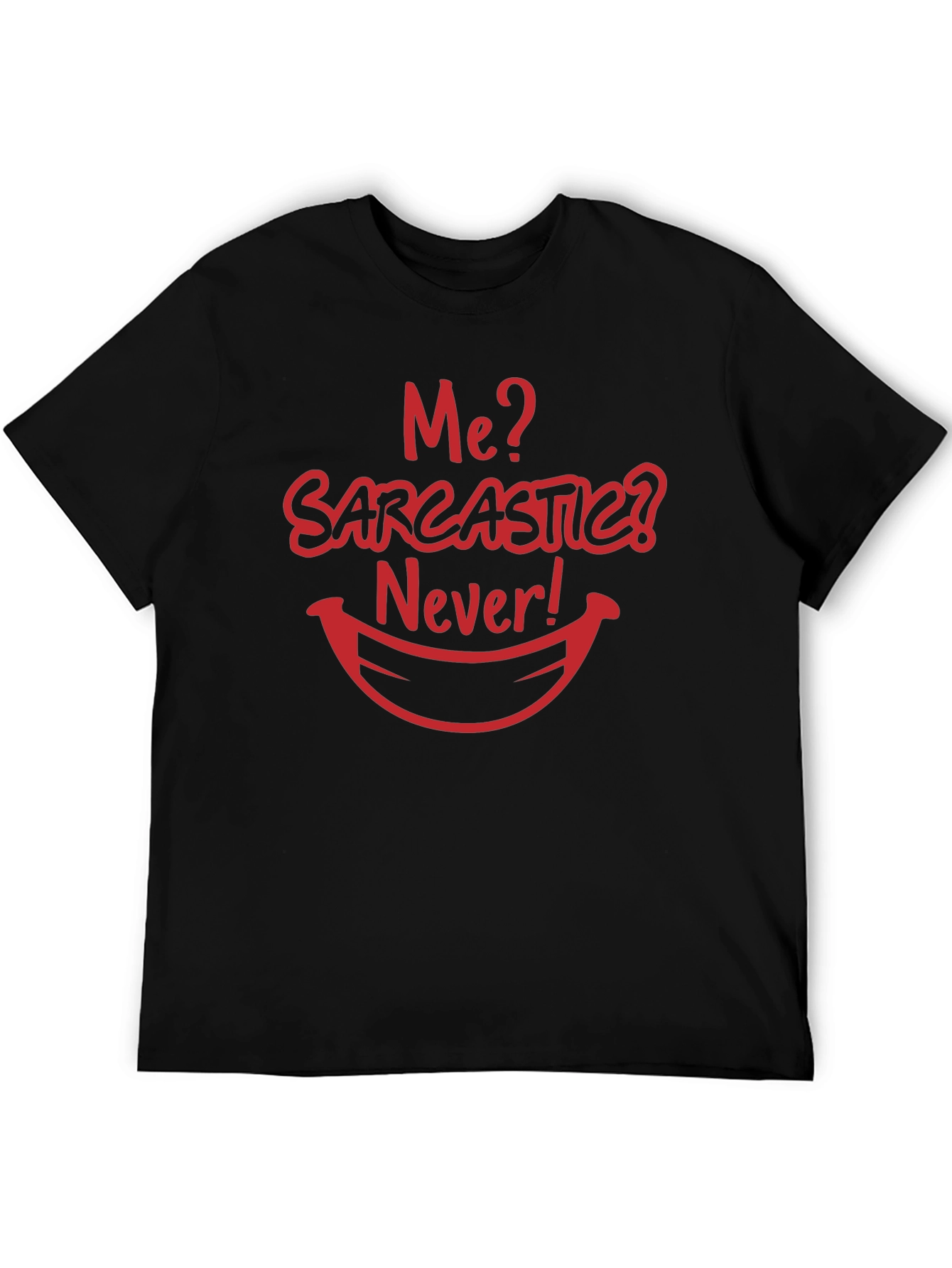 Sarcastic Humor Graphic Tee - Black Cotton Blend