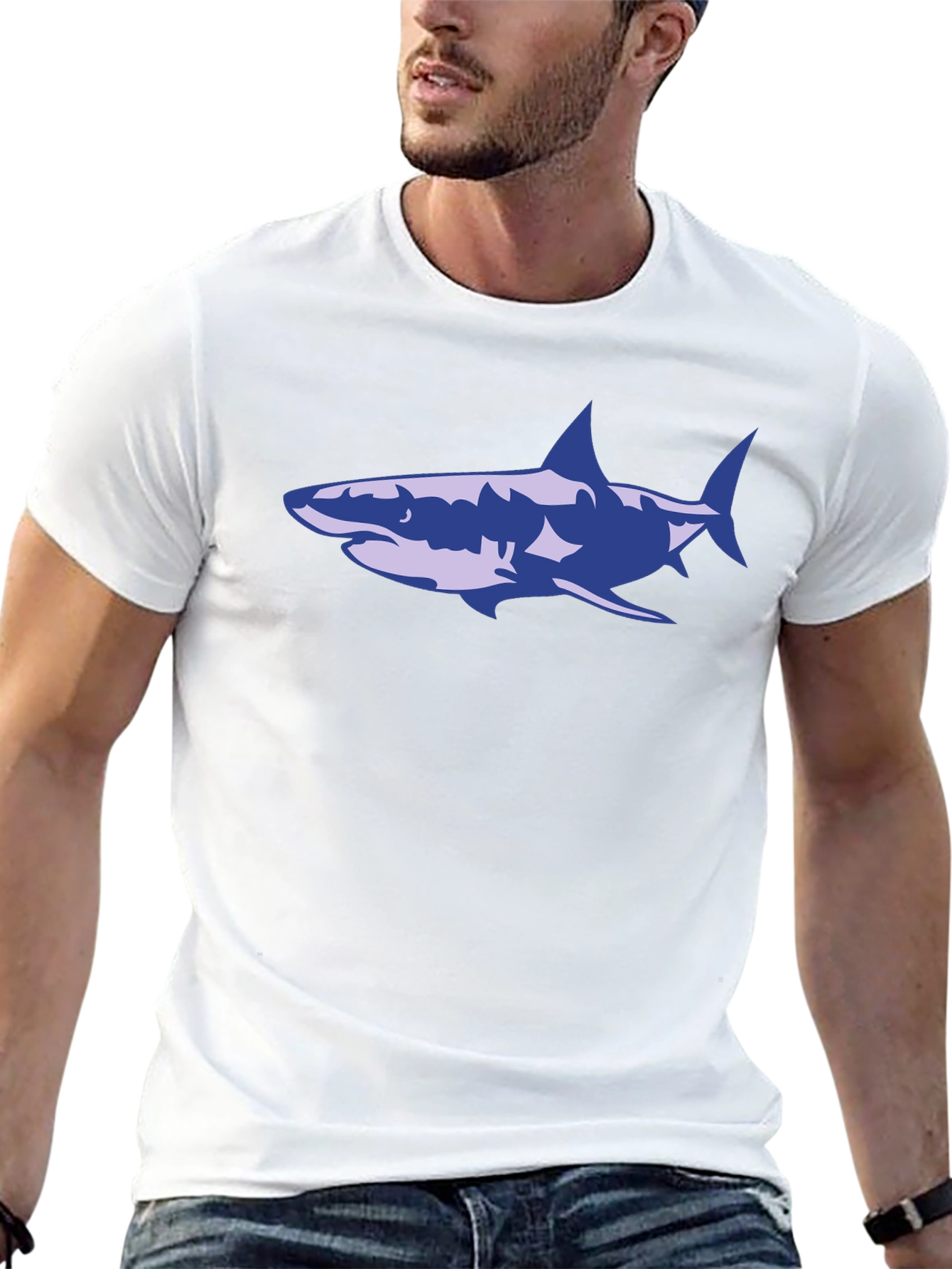 Shark Graphic T-Shirt - Black Cotton Tee
