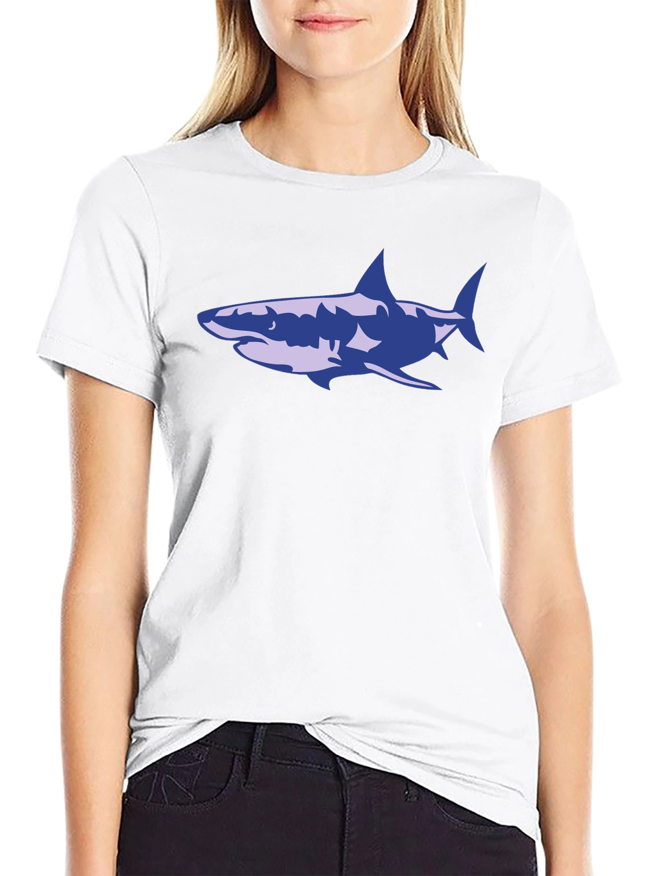Shark Graphic T-Shirt - Black Cotton Tee