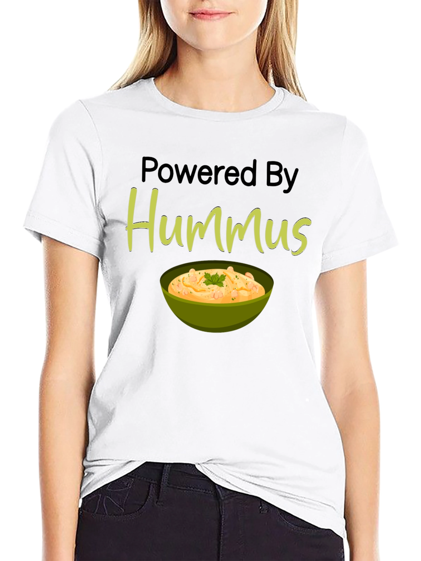 Powered By Hummus Graphic T-Shirt - Black