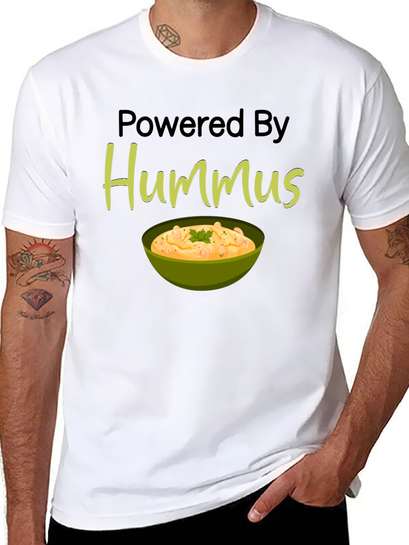 Powered By Hummus Graphic T-Shirt - Black