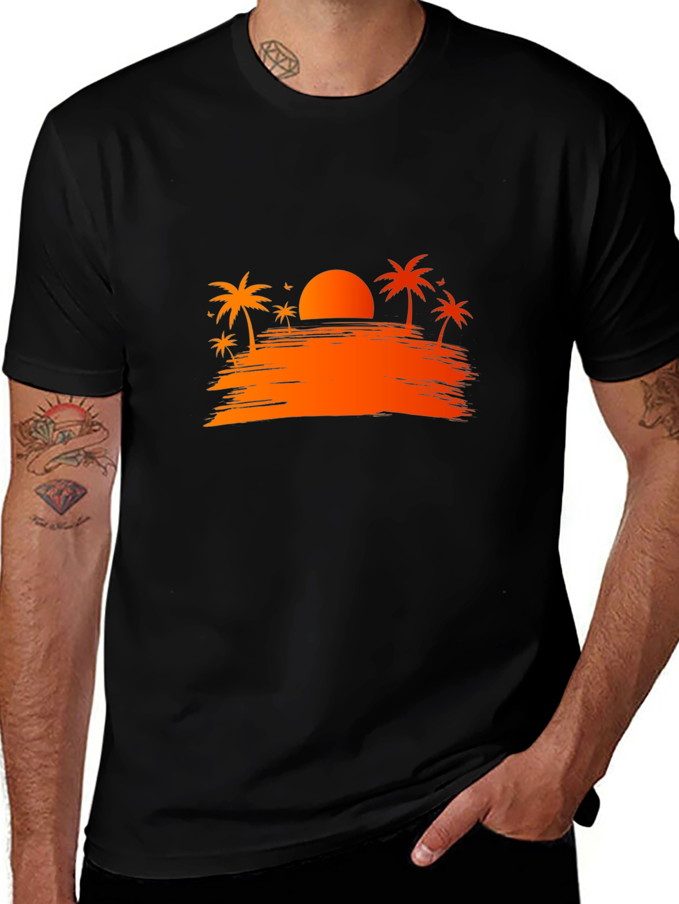 Sunset Palms Graphic Tee - Vacation Vibes!