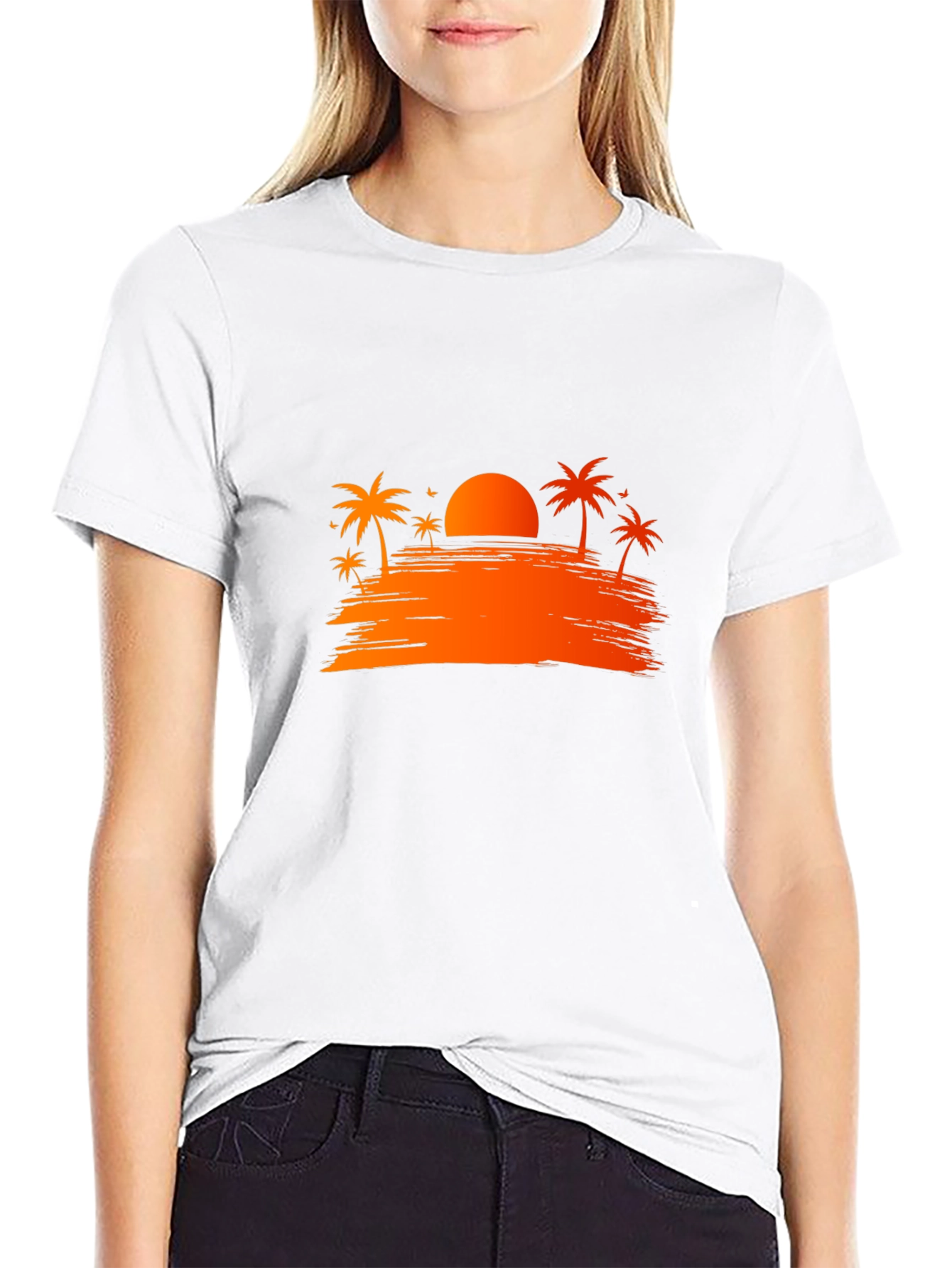 Sunset Palms Graphic Tee - Vacation Vibes!